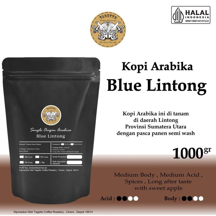 

Pilihan- Biji Kopi Arabika Blue Lintong 1Kg Specialty Arabica Bean Ground Bubuk 1 Kg Tagetto