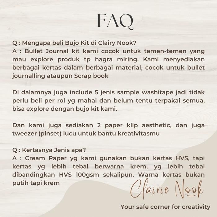 

Clairie Nook Seasonal Bullet Journal Kit -Dekorasi Notebook Scrapbook