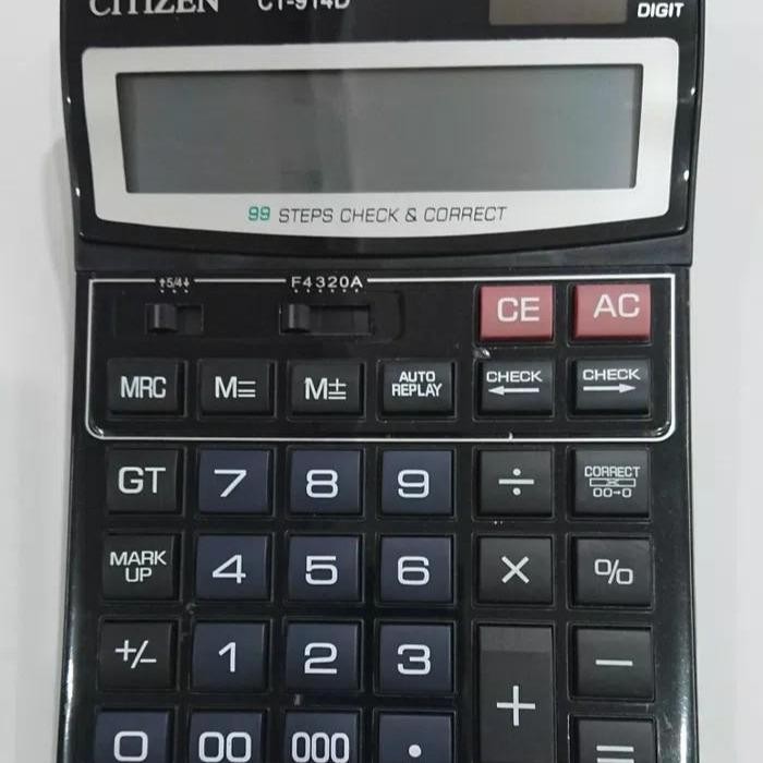 

Kalkulator Citizen Ukuran Besar 14 Digit Baterai Aa Biasa Kantor Toko