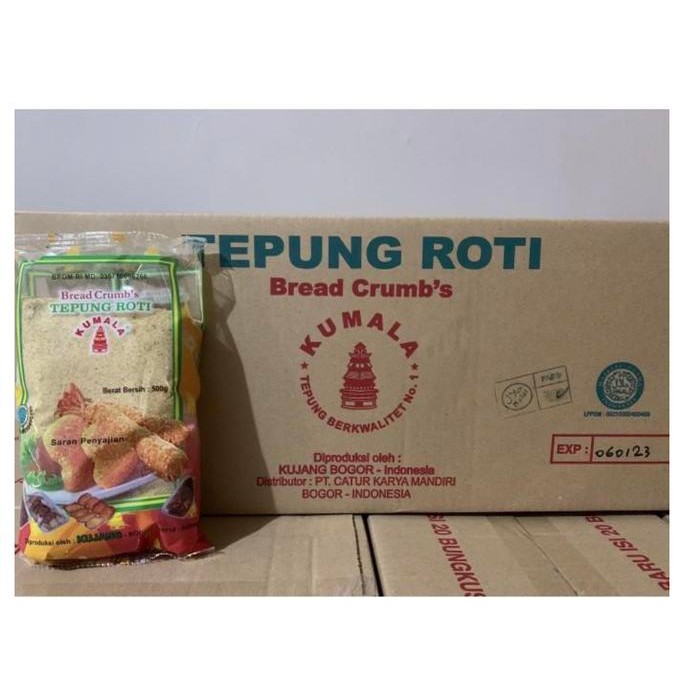 

Tepung Roti Kumala Dus / Bread Crumb ( 20 x 500gr) /Tepung Roti Karton
