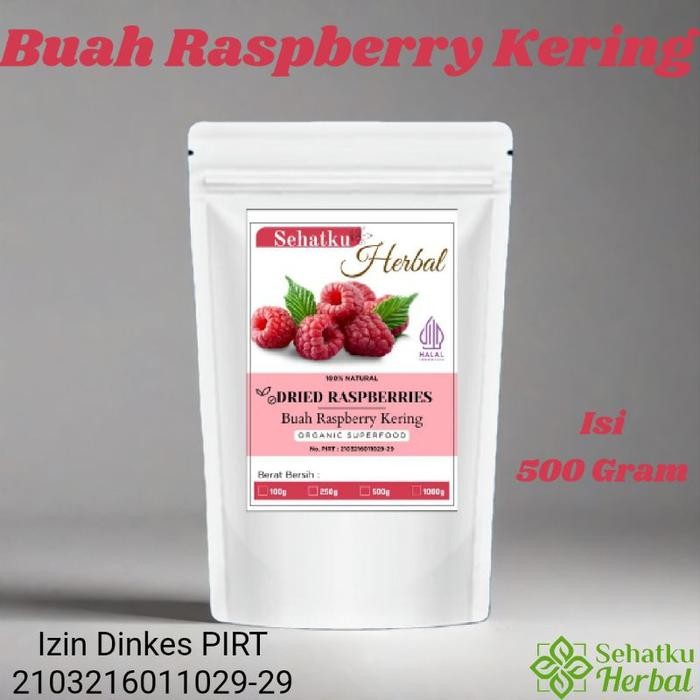 

Sehatkuherbal Dried Raspberry : Buah Rapsberries kering isi 500 Gram