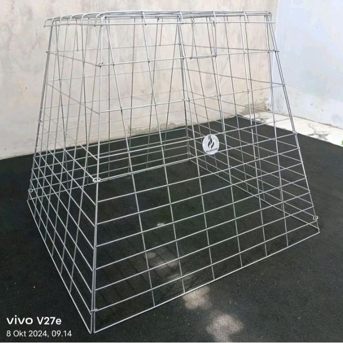 Kandang kurungan ayam besi glavaniis model firamid uk 80x70x50cm sistem lipat