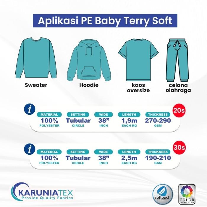 

KAIN BABY TERRY PE SOFT 20S MERAH MAROON KARUNIA TEXTILE KODE 1300