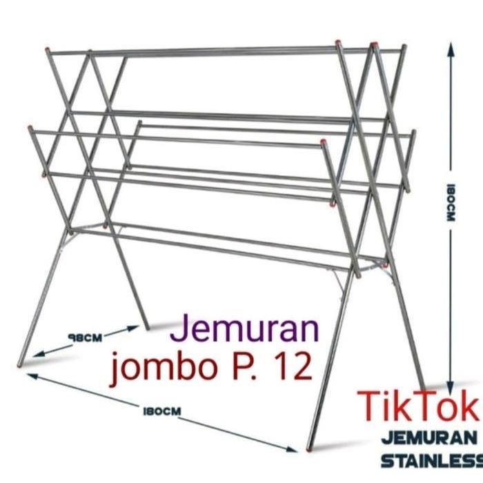 Jemuran pakaian stainless jumbo kokoh / Jemuran baju stainless steel