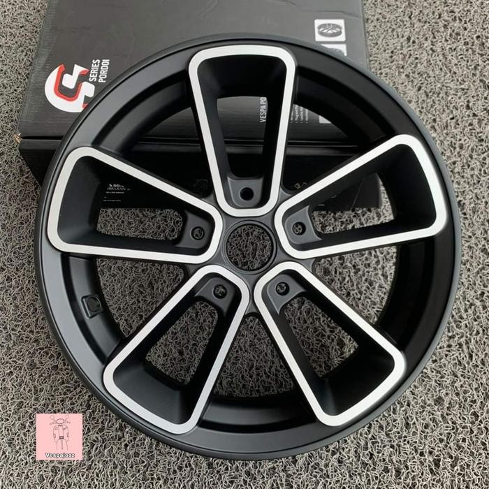 Velg SIP Pordoi 300-12 BLACK Polish Ring 12 utk PX dan Vespa Matic