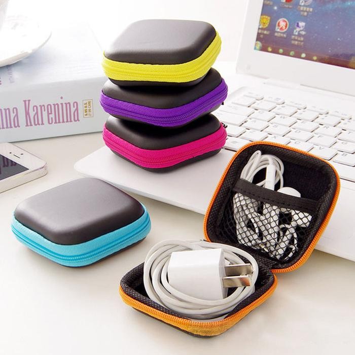 Kotak Tas USB Kabel Charger Earphone TWS Memory Card Anti Air
