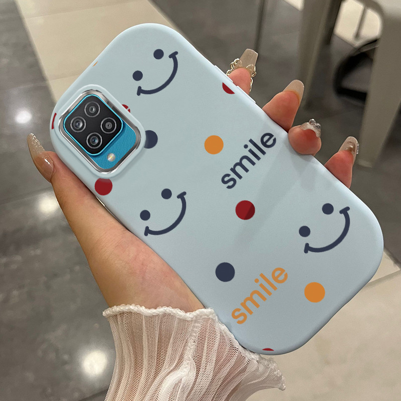 Casing Hp Untuk Samsung Galaxy A12 4G A12 5G F12 M12 A13 Case Casing tas wajah tersenyum pola HP Kes