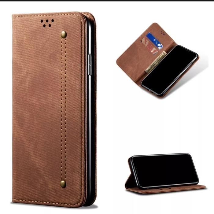 SAMSUNG GALAXY A33 5G Flip Soft case Cover Kulit Jeans Dompet Kartu