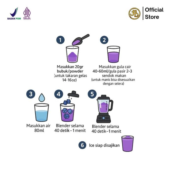 

Promo Bubuk Minuman Premium Rasa Vanilla Blue 1Kg Jbd Jakarta Bubble Drink Halal&Bpom Terlaris