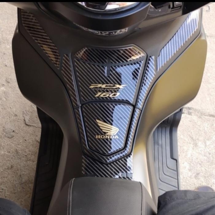 Stiker Tankpad Carbon resin New Pcx 160 _hitam silver