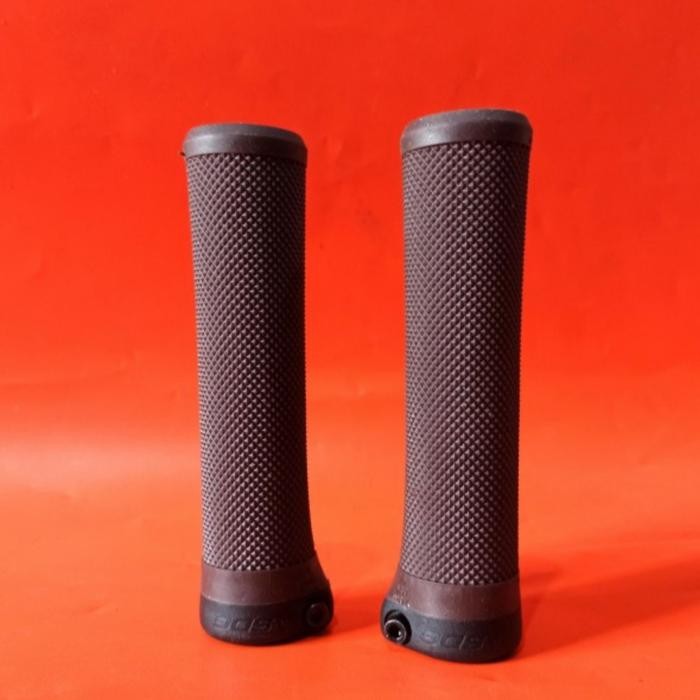 Hand Grip Sepeda SDG Coklat Brown Lock Ring Original