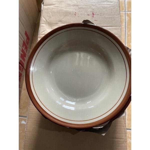 [ Lusinan ] piring / piring list coklat / piring keramik coklat