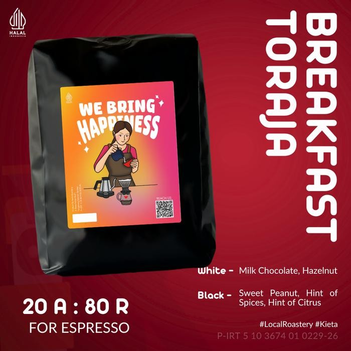 

Espresso Breakfast Toraja Blend by Kieta Coffee 1KG (Biji Kopi/Bubuk)