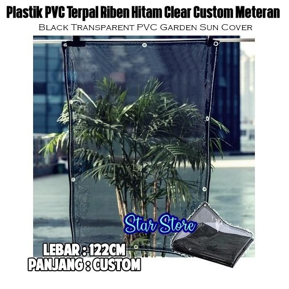 TIRAI PLASTIK HITAM PVC LIST TERPAL / KREY GAZEBO RIBEN PENAHAN PANAS