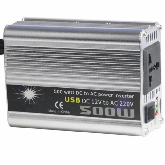 MOBIL INVERTER 500W 12V ALAT MENGUBAH POWER ARUS AC DC CHARGER ADAPTOR