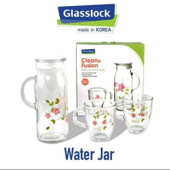WATER JAR GLASSLOCK BOTOL AIR MINUM THERMOS KACA TUMBLER TUPPERWARE