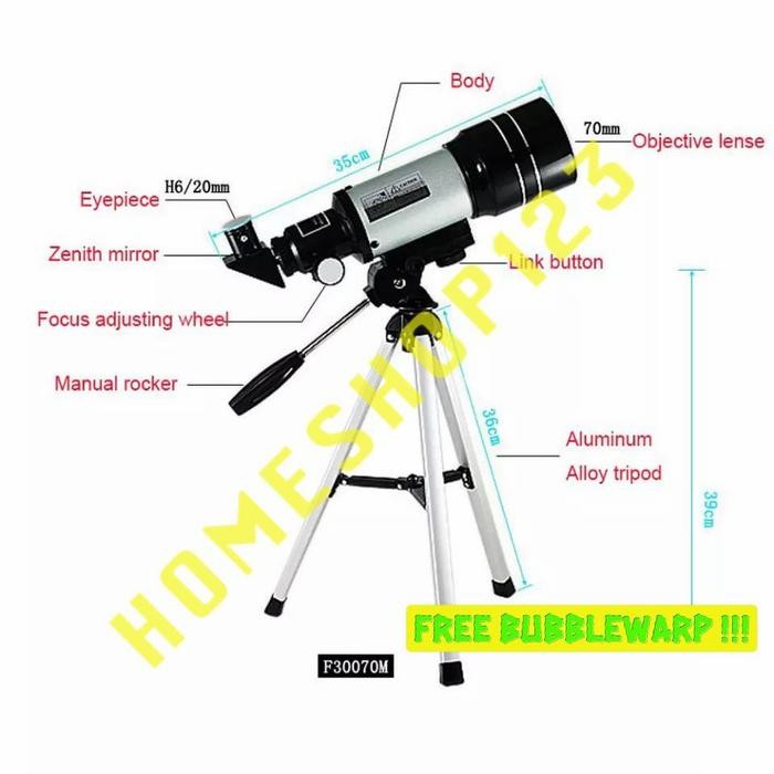 Limited Telescope Bintang F30070M, Teropong Bulan F30070M, Teleskop F30070M Terlariss 