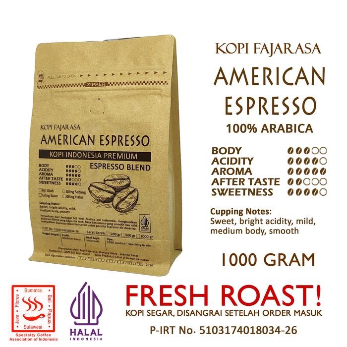 

Kopi Fajarasa American Espresso Biji Kopi Espresso Blend 1 kg