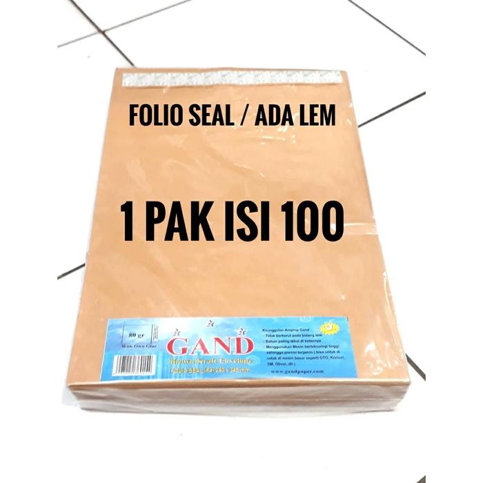 

AMPLOP COKLAT F4 FOLIO SEAL GAND / AMPLOP FOLIO COKLAT PAKAI LEM KODE 1084
