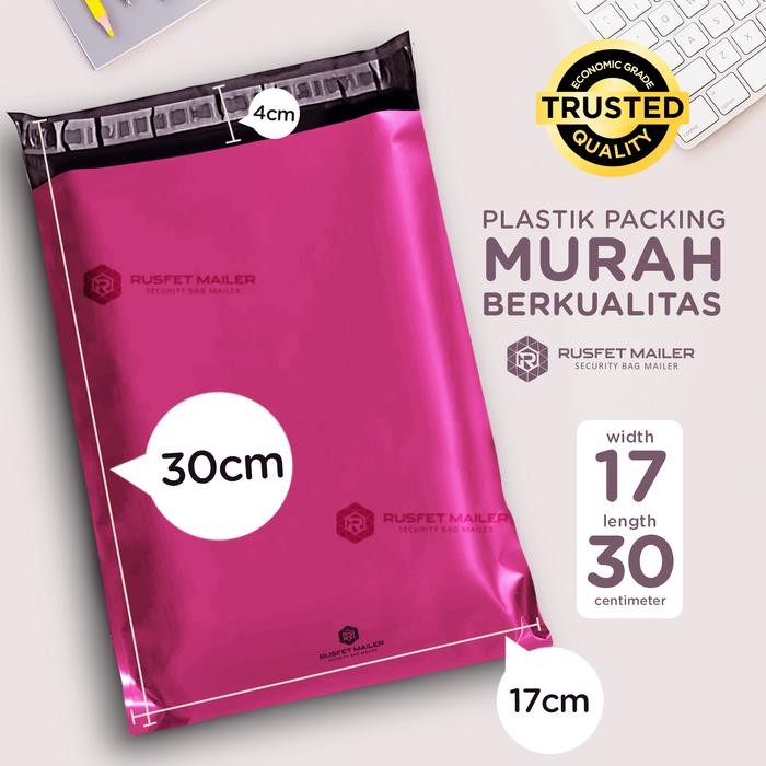 

PLASTIK POLIMAILER POLYMAILER PACKING ONLINE PINK MURAH RUSFET 17X30 KODE 276