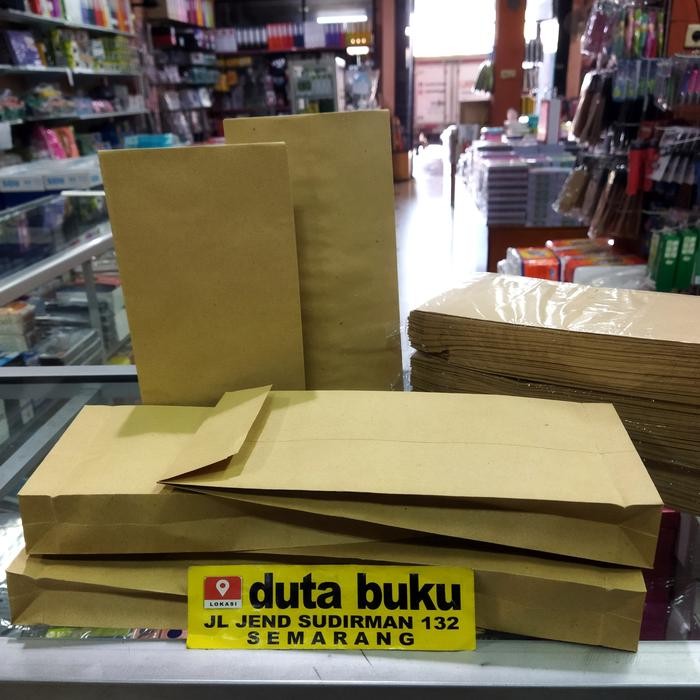 

50 PCS AMPLOP COKLAT CASING A PAPER BAG KANTONG UANG LIPAT 12 X 24 CM KODE 89