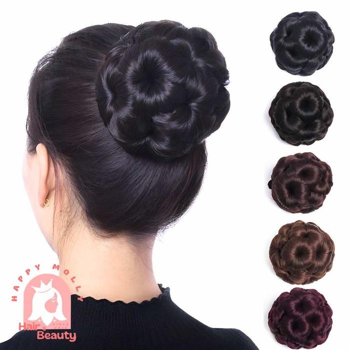 Fun Bun Wig Cepol - Jepitan Konde Rambut Wanita Korea - Sanggul W8361 [ Group ]