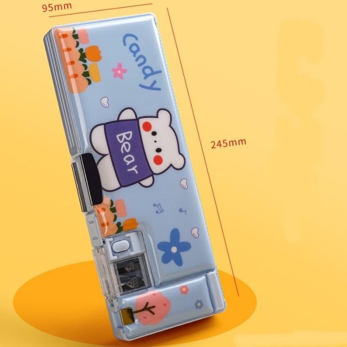 

Kotak Tempat Pensil Magnet Karakter 2 Sisi Rautan Pencil Case Pc0017 Stationery Plastik