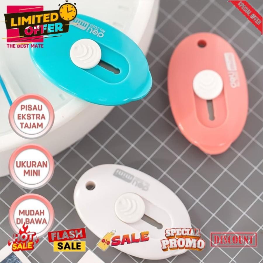 

Termurah Deli Pisau Pembuka Paket Mini Cutter Retractable Safety Lock - 2050 Diskon