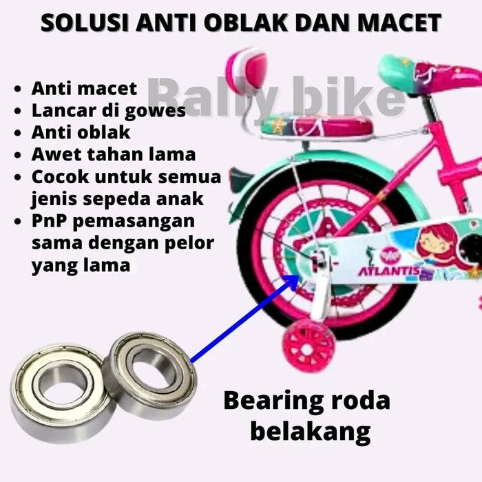 JTTOP" BEARING RODA BELAKANG SEPEDA ANAK PENGGANTI PELOR BIASA ANTI OBLAK ANTI MACET KUAT LANCAR