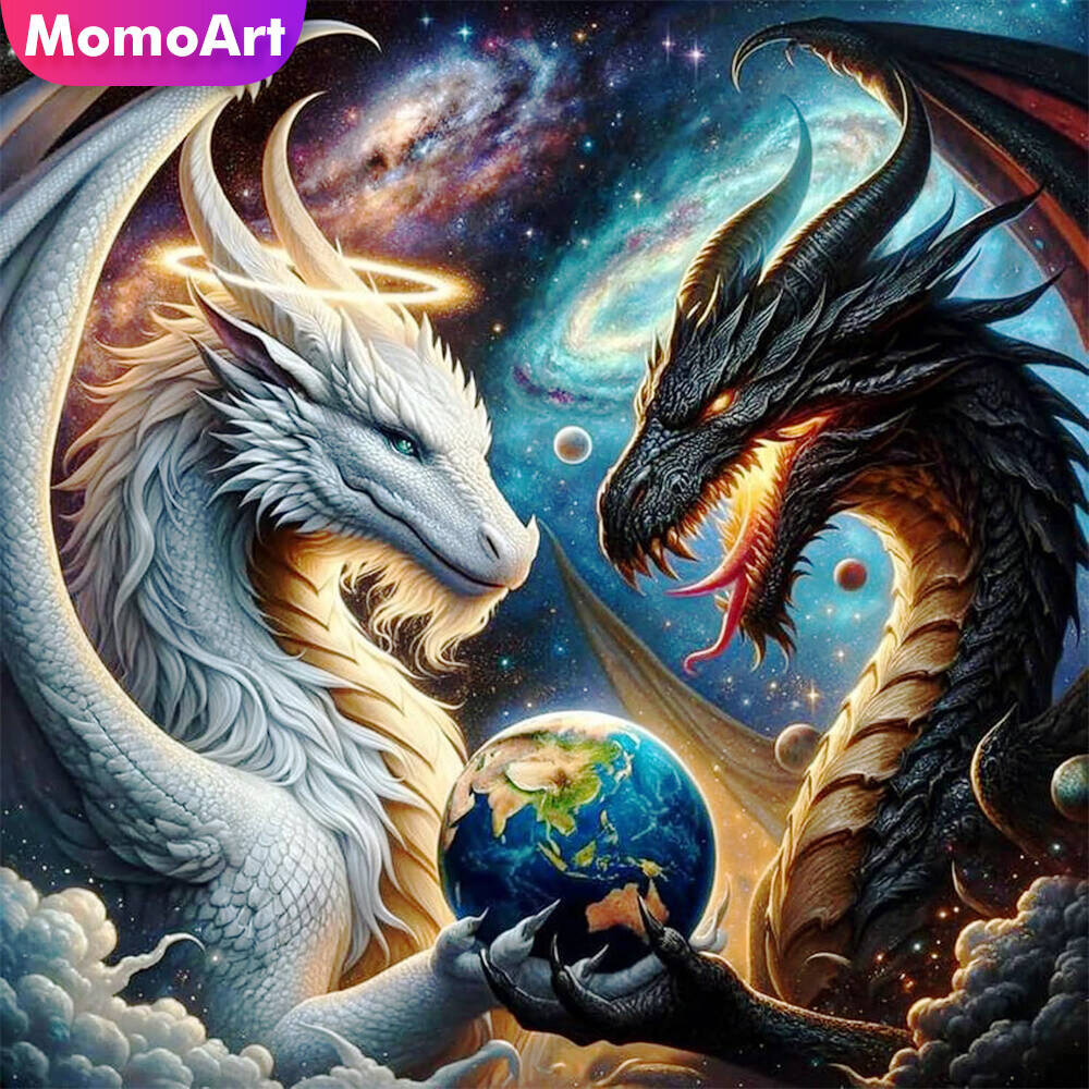 Momoart Diamond Embroidery Dragon Needlework Mosaic Animal Diy Planet Diamond Painting Dinosaur