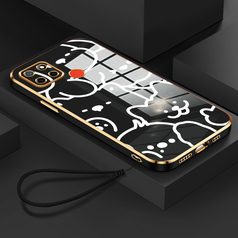 Casing Hp Untuk Realme C12 C25 C25s C15 Case Casing pola Tali kucing anjing Kesing HP Cesing Silikon
