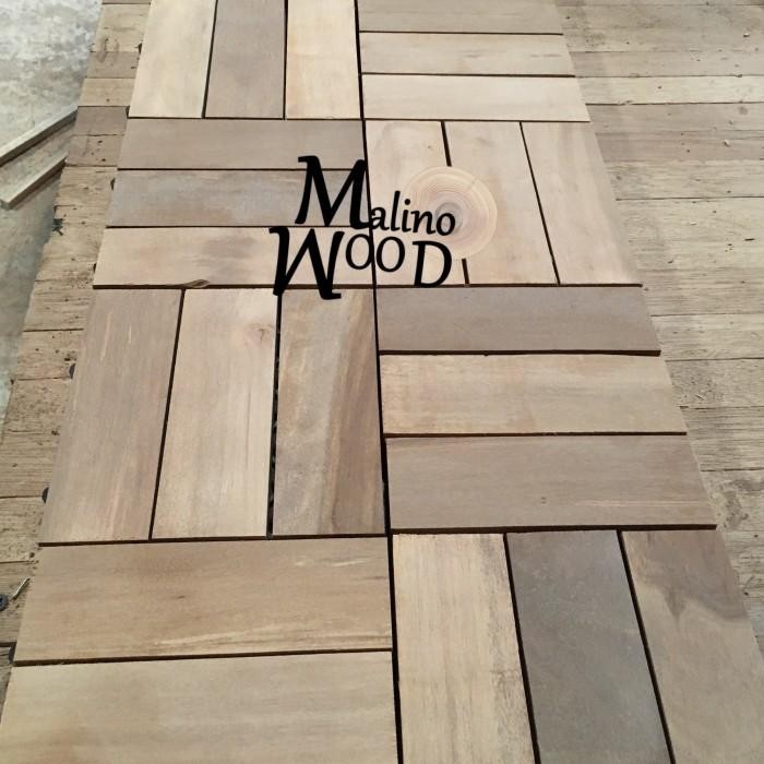 Expert Decking tile kayu ulin kebun kolam teras ukuran 30x30 cm unfinis