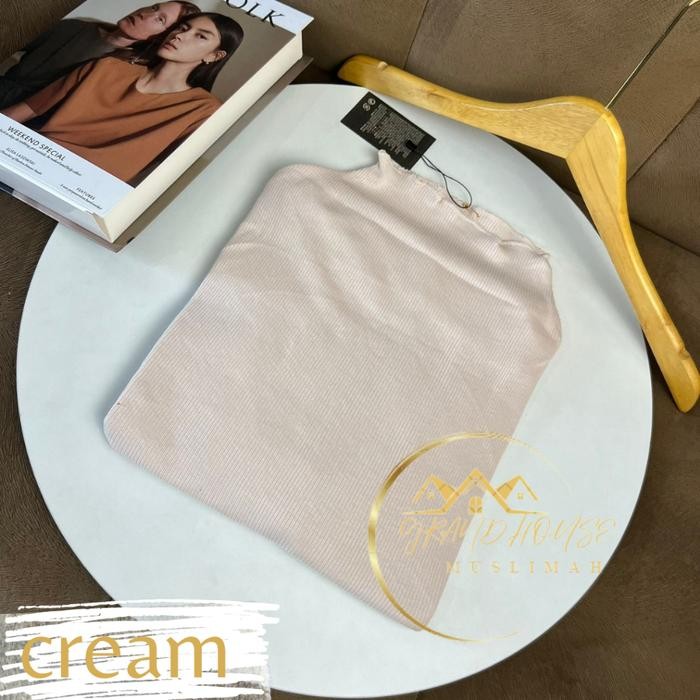 Manset Kaos Rib Tanpa Lengan Inner Baju Korea Wavy Turtleneck Jumbo XL