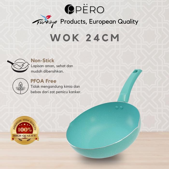 Pero Wajan Wok Pan Granite 24cm Anti Lengket