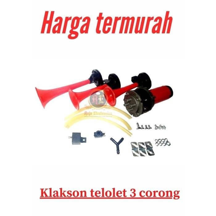 Stok Terbatas! Klakson Keong Telolet 3 Corong 6 Tipe Suara Telolet U/ Mobil Motor