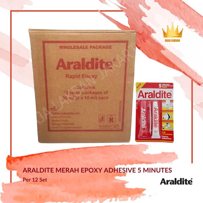 

Stok Baru Lem ARALDITE Merah/ Lem Serbaguna Epoxy 5 Minutes Rapid - LUSIN