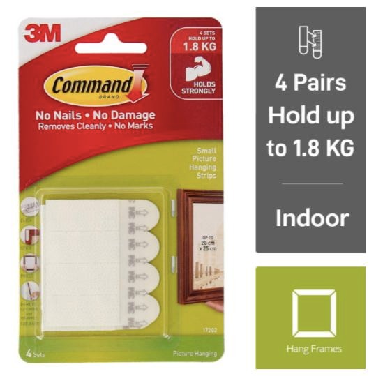 

Stok Baru 3M Command Small Picture Hanging Strips 17205