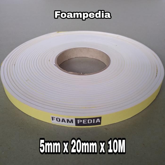 

Stok Baru Single Foam Tape Putih 5 mm x 20 mm x 10 M