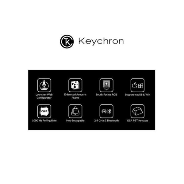 Keychron K2 Max - Keyboard Mekanis Nirkabel RGB 75% Compact