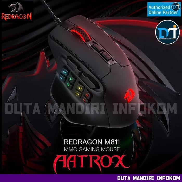 Redragon M811 I PRO Aatrox - RGB MMO Ergonomic Wired Gaming Mouse I M811 PRO
