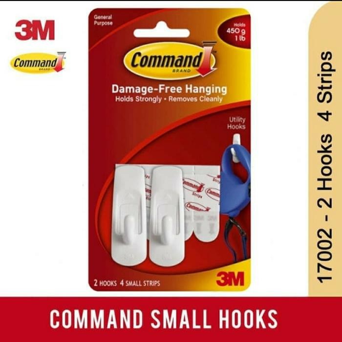 

Stok Baru 3M Command Gantungan Serbaguna Small Hook 450 Gr 3M-17002