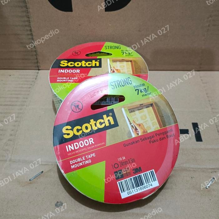 

Stok Baru Double Tape 3M Mounting tape Outdoor kuat menahan 7kg uk 24mm x 3mtr