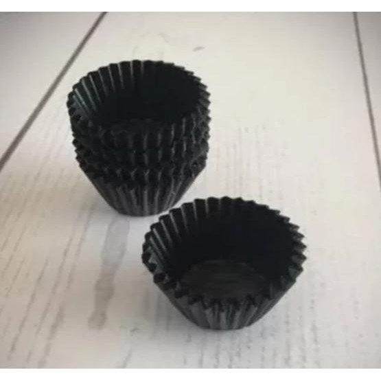Kertas Cupcake, tatakan/ alas nastar, round paper cup cake 70 mm hitam