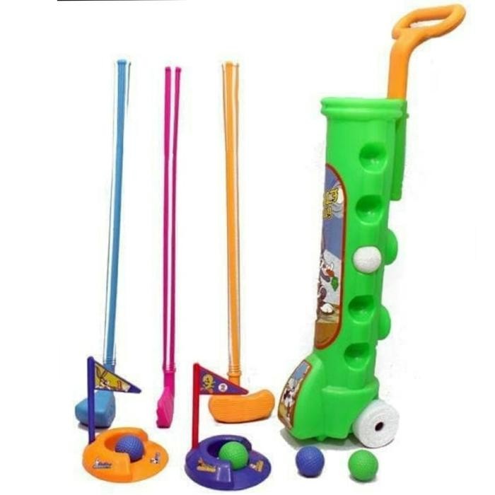 Golf Mainan Anak Set Besar Plastik Peralatan Stick Golf Play Stik Bola