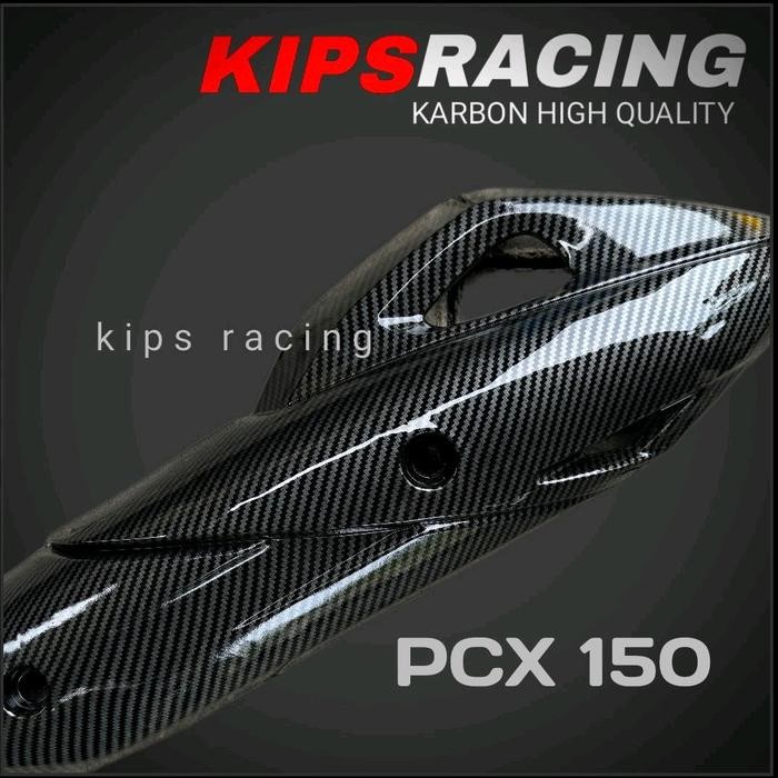 TUTUP KNALPOT PCX 150 CARBON / TUTUP KNALPOT PCX 150 CARBON CELUP GLOSY MOTOR MOTORCYCLE