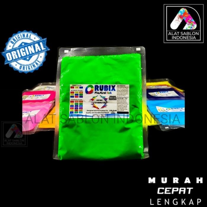 

Tinta Sablon Rubix Hc Plastisol Hijau Stabilo Flo Green 200Gr Kode 1177