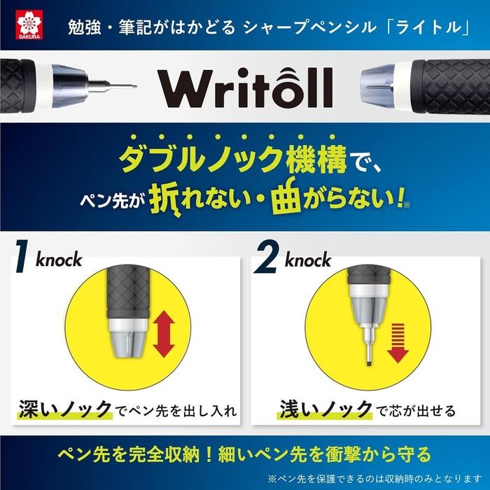 

Terlaris Sakura Writoll Mechanical Pencil Double Knock Mechanism 0.3Mm 0.5Mm Pensil Mekanik