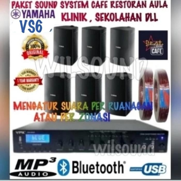 Paket Sound System Cafe Kantoran Resto Yamaha Vs 4/6 6 Speaker Ori