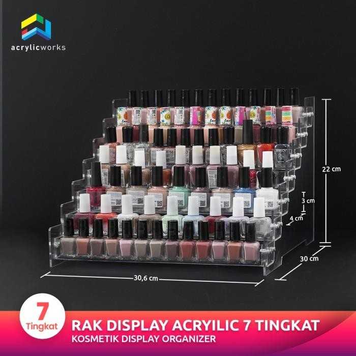 Rak Organizer Acrylic Rak Tempat Lipstik Rak Tempat Kutek 7 Tingkat