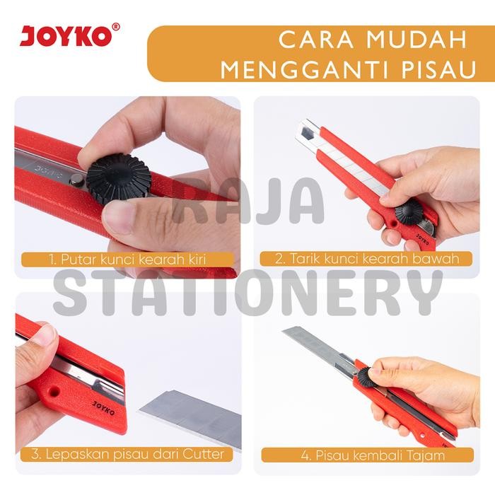 

Joyko Cutter Besar L500 Pisau Potong Pemotong Kertas Silet L-500 Lusin Box [12Pcs]